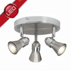 Plafonnier rond à spots Brilliant Sanny Fer, 3 lumières