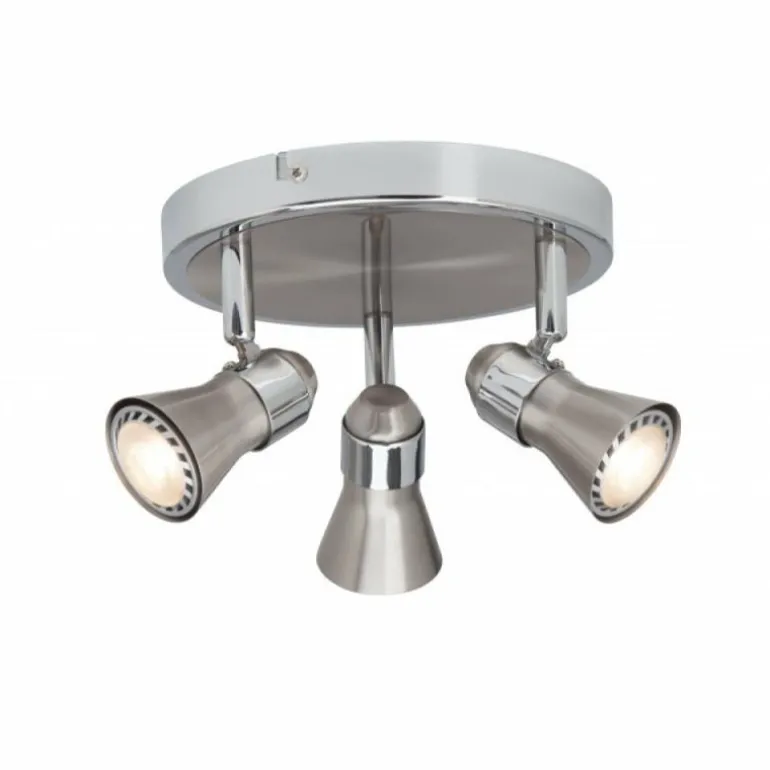 Plafonnier rond à spots Brilliant Sanny Fer, 3 lumières