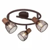 Plafonnier rond à spots Globo ISABELLE Rouille, 3 lumières