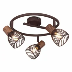 Plafonnier rond à spots Globo ISABELLE Rouille, 3 lumières