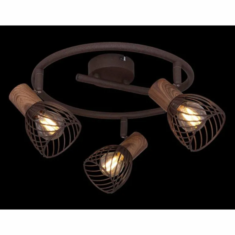 Plafonnier rond à spots Globo ISABELLE Rouille, 3 lumières