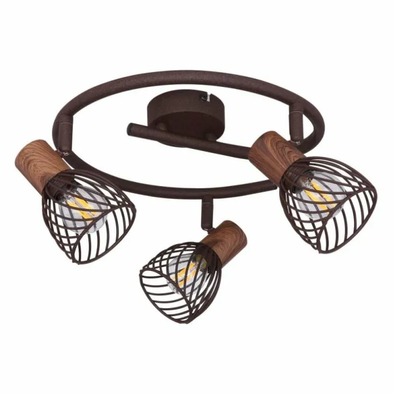 Plafonnier rond à spots Globo ISABELLE Rouille, 3 lumières
