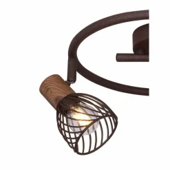 Plafonnier rond à spots Globo ISABELLE Rouille, 3 lumières