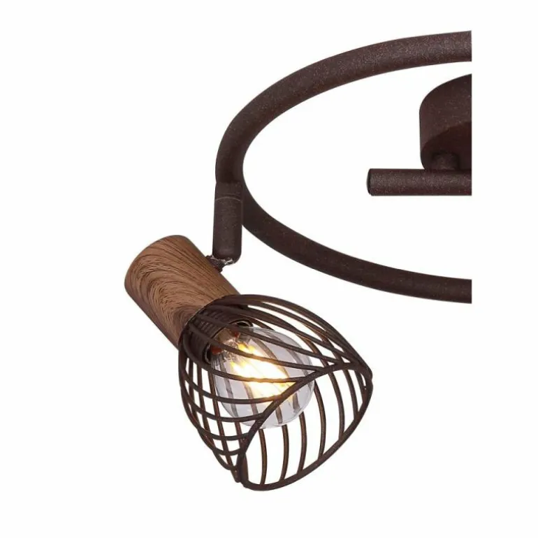 Plafonnier rond à spots Globo ISABELLE Rouille, 3 lumières