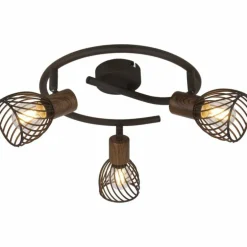 Plafonnier rond à spots Globo ISABELLE Rouille, 3 lumières