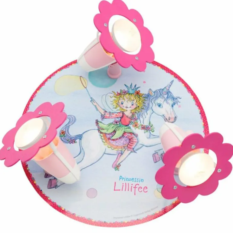 Plafonnier rond Elobra EINHORN Rose, 3 lumières