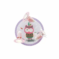 Plafonnier rond Elobra EULE HANNAH Lila, Rose, 3 lumières