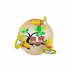 Plafonnier rond Elobra EULENFAMILIE Rose, 3 lumières