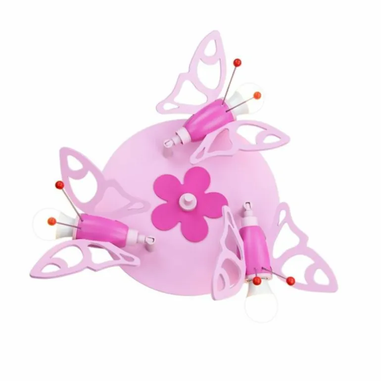 Plafonnier rond Elobra FALTER Rose, 3 lumières