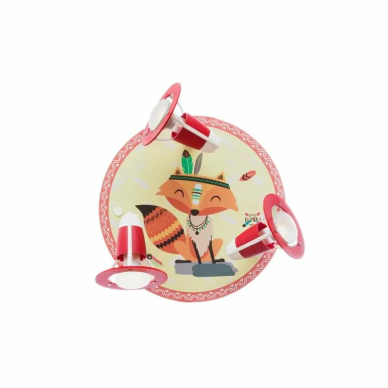 Plafonnier rond Elobra FUCHS FILIP Jaune, Rouge, 3 lumières