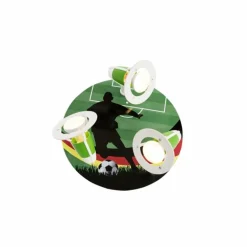 Plafonnier rond Elobra FUSSBALLER Vert, 3 lumières