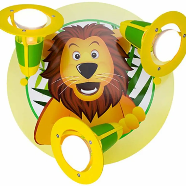 Plafonnier rond Elobra LÖWE Jaune, Vert, 3 lumières
