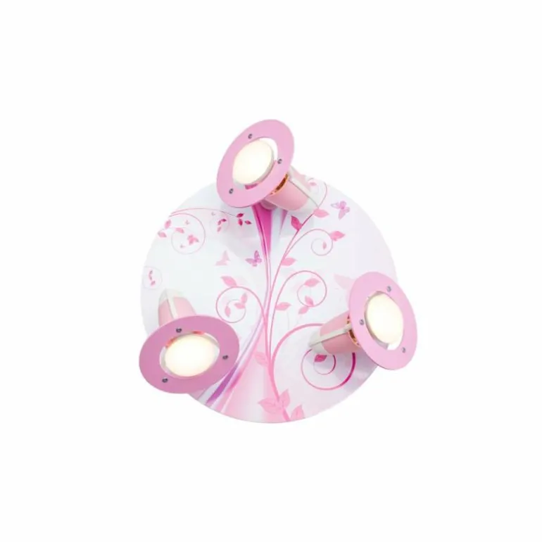 Plafonnier rond Elobra PHANTASIE Rose, 3 lumières