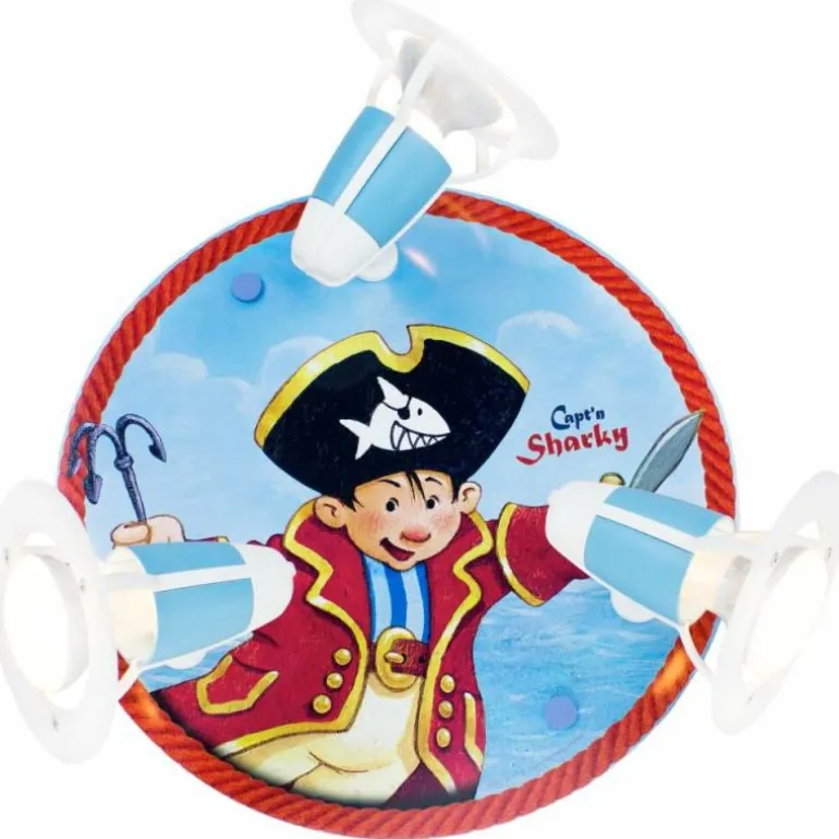 Plafonnier rond Elobra SEE Bleu, 3 lumières