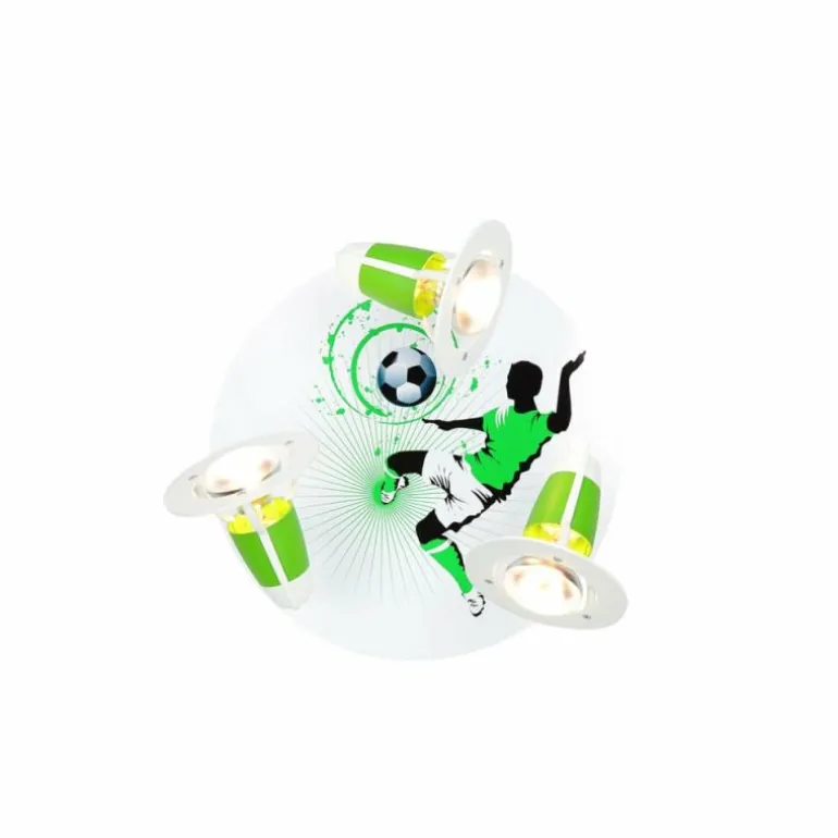 Plafonnier rond Elobra SOCCER Vert, Blanc, 3 lumières