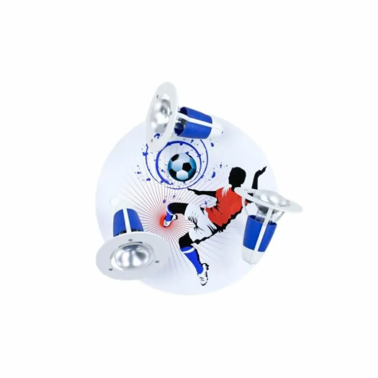 Plafonnier rond Elobra SOCCER Bleu, Blanc, 3 lumières