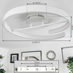 Plafonnier Rosemond LED Blanc, 1 lumière