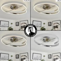 Plafonnier Rosemond LED Chrome, Blanc, 1 lumière
