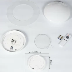 Plafonnier Rosenga LED Blanc, 1 lumière, Télécommandes