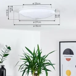 Plafonnier Rosenga LED Blanc, 1 lumière, Télécommandes