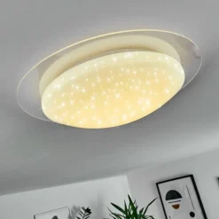 Plafonnier Rosenga LED Blanc, 1 lumière, Télécommandes