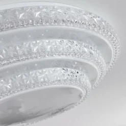 Plafonnier Roseto LED Transparent, Blanc, 1 lumière, Télécommandes