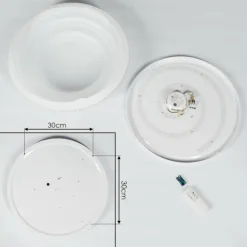 Plafonnier Roseto LED Transparent, Blanc, 1 lumière, Télécommandes