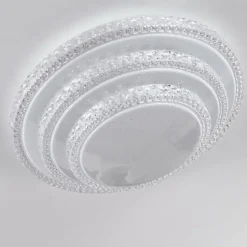 Plafonnier Roseto LED Transparent, Blanc, 1 lumière, Télécommandes