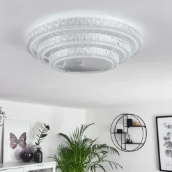 Plafonnier Roseto LED Transparent, Blanc, 1 lumière, Télécommandes