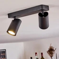 Plafonnier Rubeltein Noir, 2 lumières