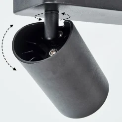 Plafonnier Rubeltein Noir, 2 lumières