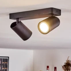 Plafonnier Rubeltein Noir, 2 lumières