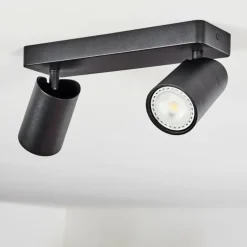 Plafonnier Rubeltein Noir, 2 lumières