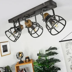 Plafonnier Russu Gris, 3 lumières