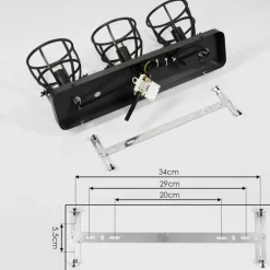 Plafonnier Russu Gris, 3 lumières