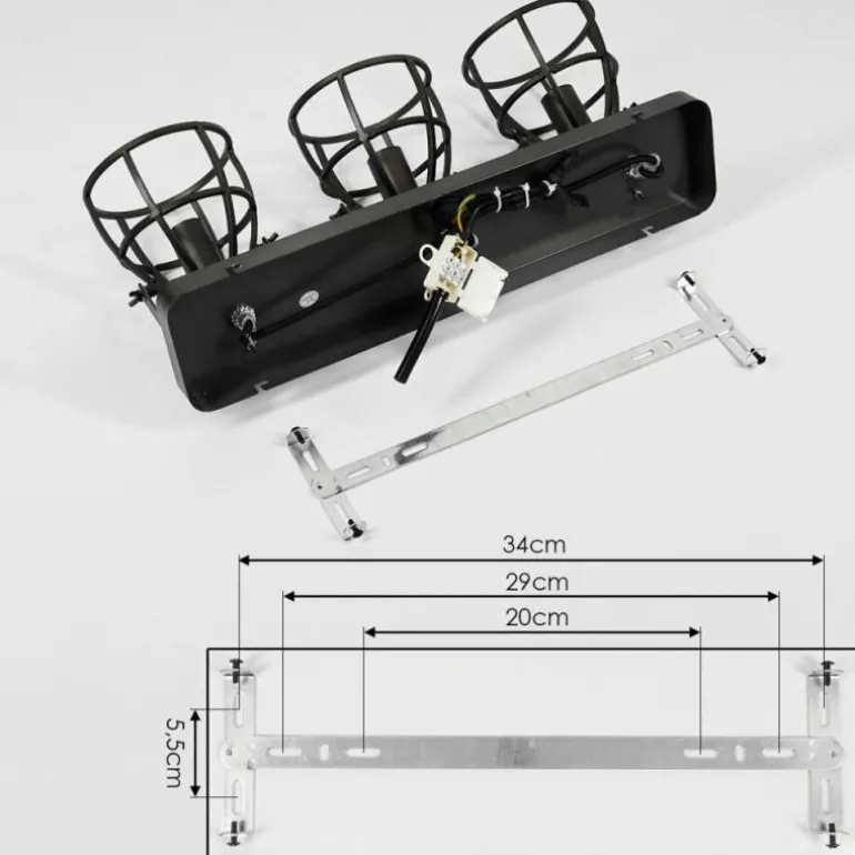 Plafonnier Russu Gris, 3 lumières