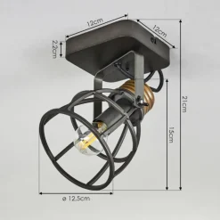 Plafonnier Russu Gris, 1 lumière