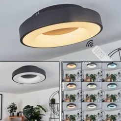 Plafonnier Sachseln LED Noir, 1 lumière
