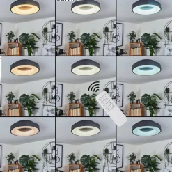 Plafonnier Sachseln LED Noir, 1 lumière