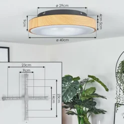 Plafonnier Sachseln LED Noir, 1 lumière