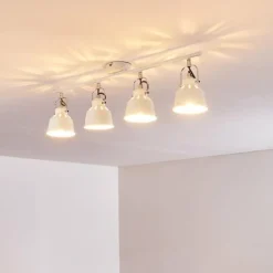 Plafonnier Safari Blanc, 4 lumières