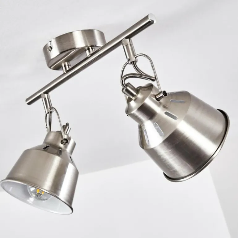 Plafonnier Safari Chrome brossé, 2 lumières