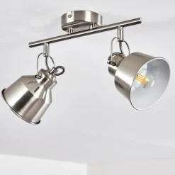 Plafonnier Safari Chrome brossé, 2 lumières