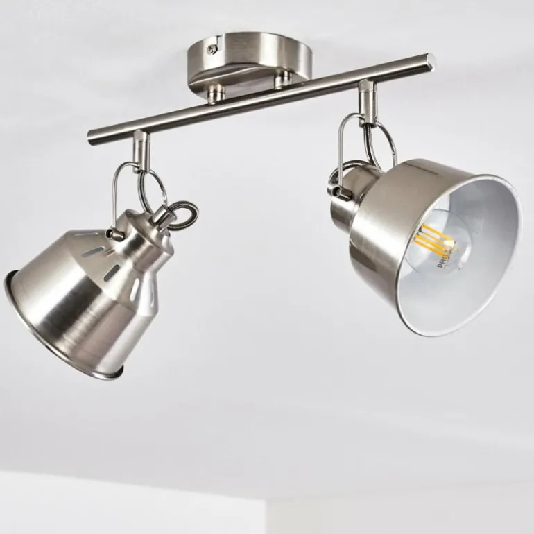 Plafonnier Safari Chrome brossé, 2 lumières