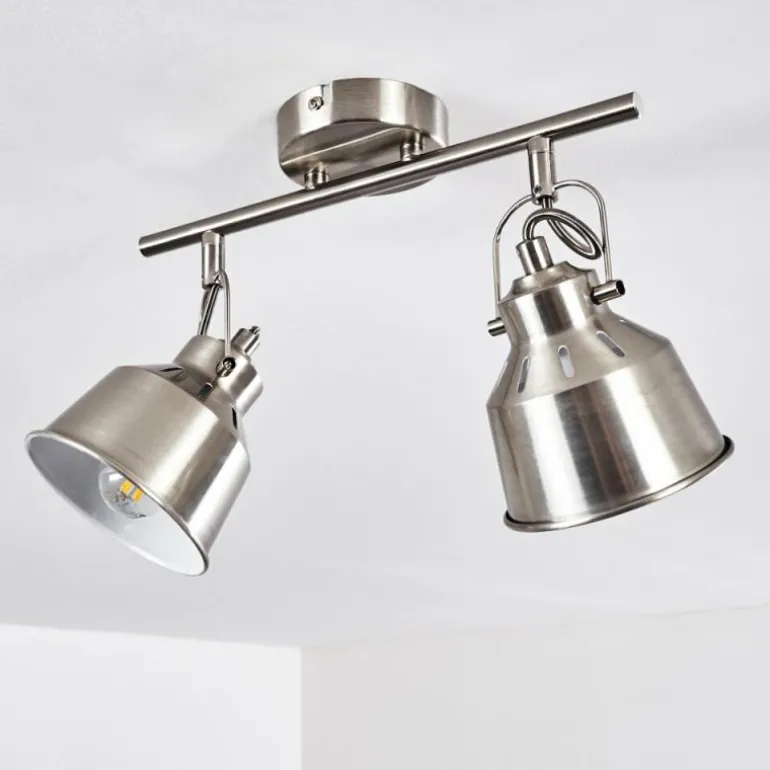 Plafonnier Safari Chrome brossé, 2 lumières