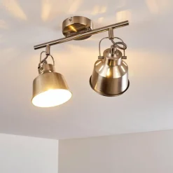 Plafonnier Safari Chrome brossé, 2 lumières