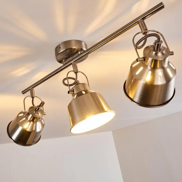 Plafonnier Safari Chrome brossé, 3 lumières