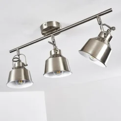 Plafonnier Safari Chrome brossé, 3 lumières