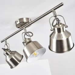 Plafonnier Safari Chrome brossé, 3 lumières