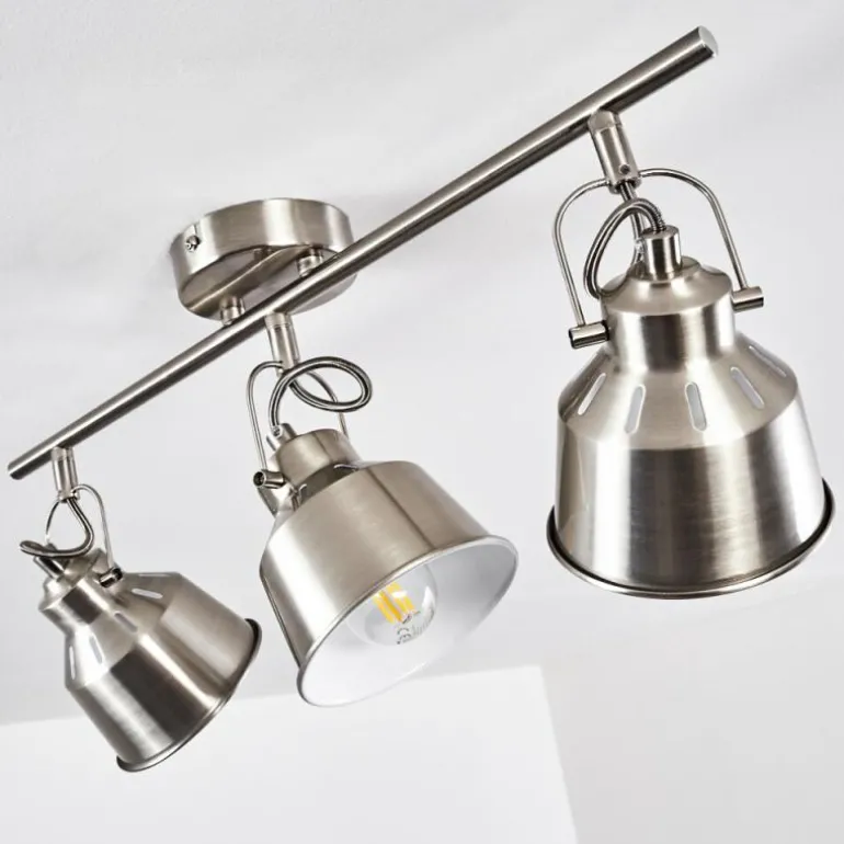 Plafonnier Safari Chrome brossé, 3 lumières